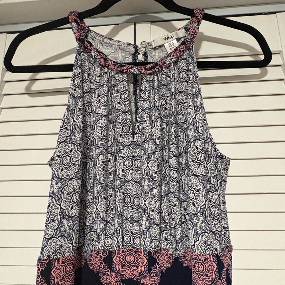 Chic Black and Pink Patterned Maxi Dress